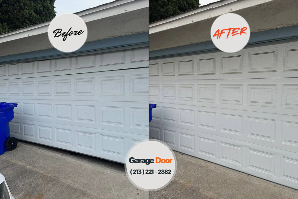 Before and after: garage door repair Hastings, MI
